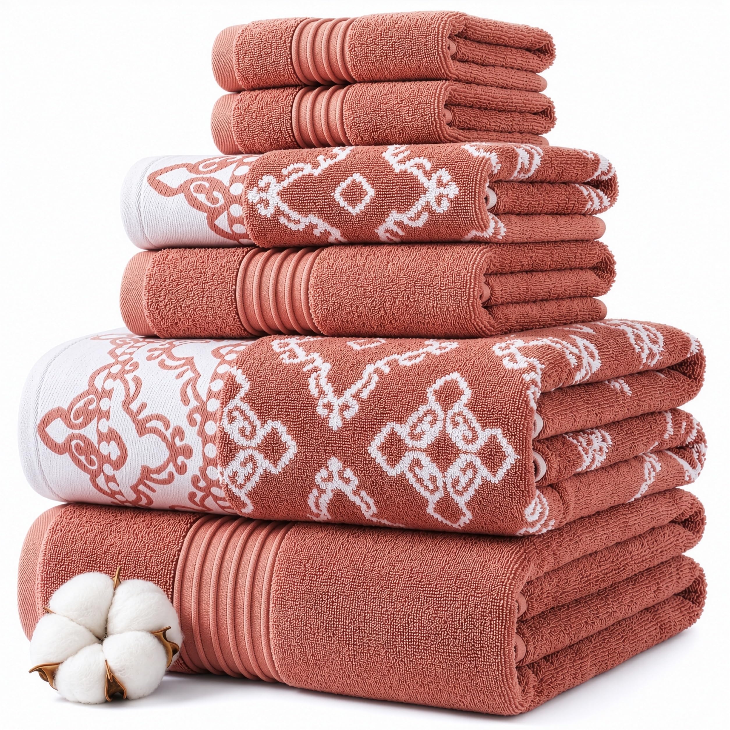 Amazon.com: Modern Threads Charlize 6-Piece 100% Cotton Towel Set